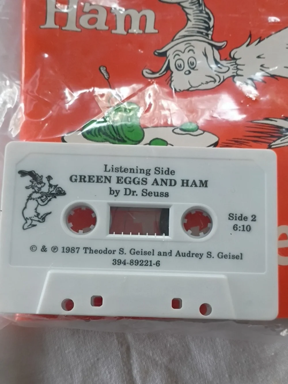 Vintage Green Eggs And Ham Read-Along Book and Cassette Tape By Dr. Seuss